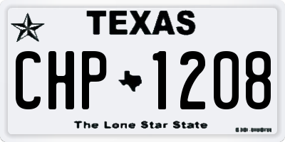 TX license plate CHP1208