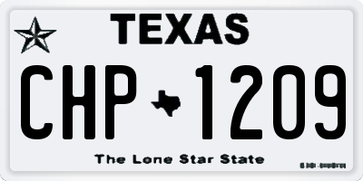 TX license plate CHP1209