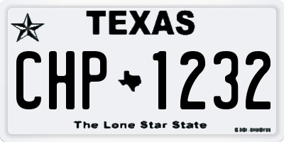 TX license plate CHP1232