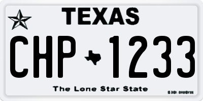 TX license plate CHP1233