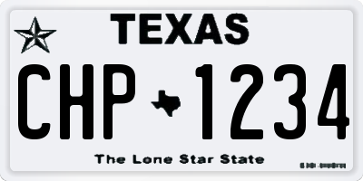 TX license plate CHP1234