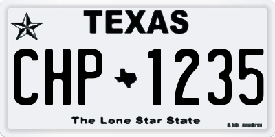 TX license plate CHP1235