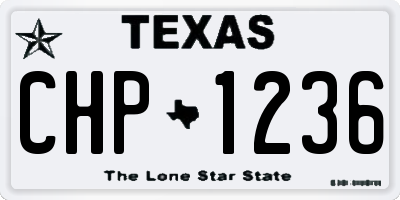 TX license plate CHP1236