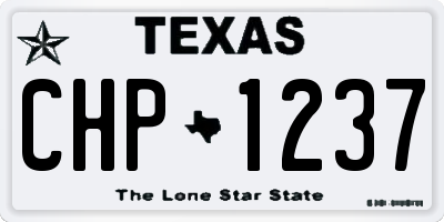TX license plate CHP1237
