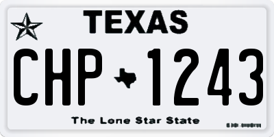 TX license plate CHP1243