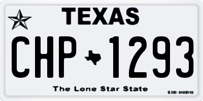 TX license plate CHP1293
