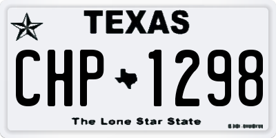 TX license plate CHP1298