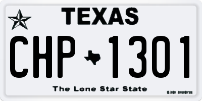 TX license plate CHP1301