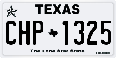 TX license plate CHP1325