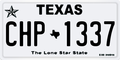 TX license plate CHP1337
