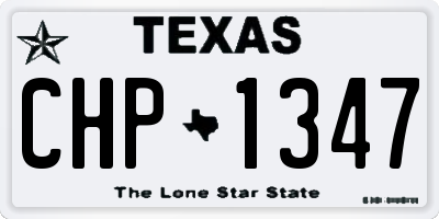 TX license plate CHP1347