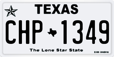 TX license plate CHP1349