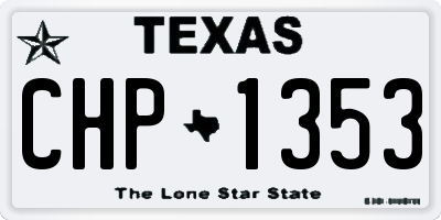 TX license plate CHP1353