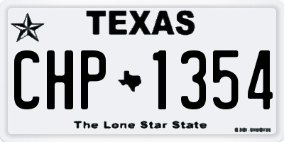TX license plate CHP1354