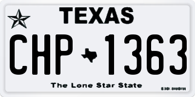 TX license plate CHP1363