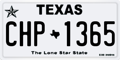 TX license plate CHP1365