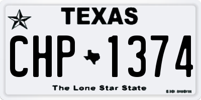 TX license plate CHP1374