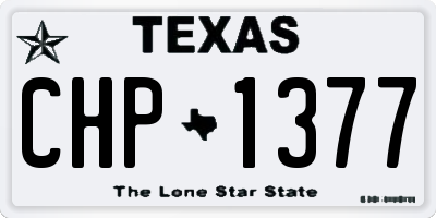 TX license plate CHP1377