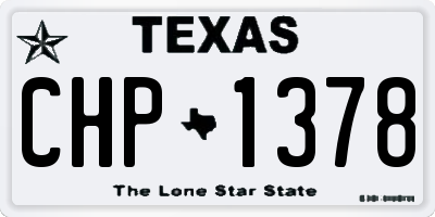 TX license plate CHP1378