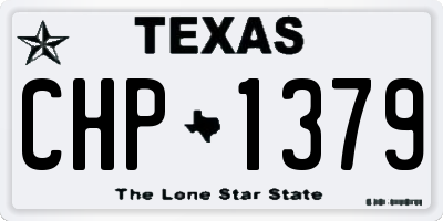 TX license plate CHP1379