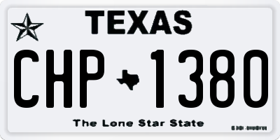 TX license plate CHP1380
