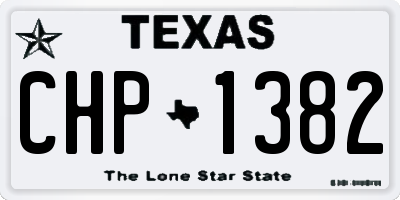TX license plate CHP1382