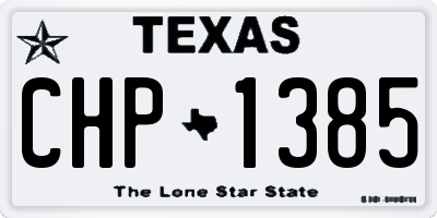 TX license plate CHP1385