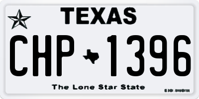TX license plate CHP1396