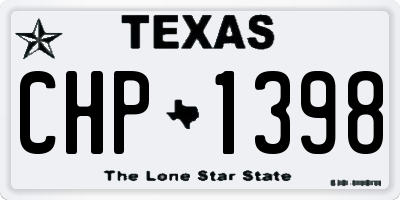 TX license plate CHP1398
