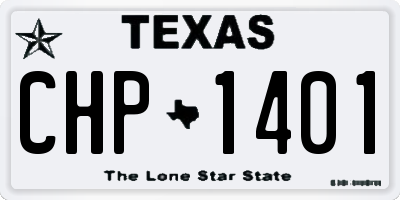 TX license plate CHP1401