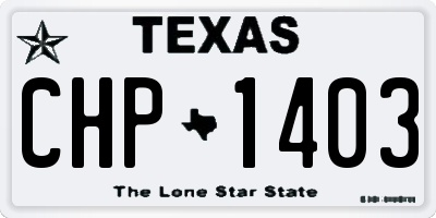 TX license plate CHP1403