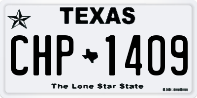 TX license plate CHP1409