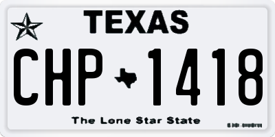 TX license plate CHP1418