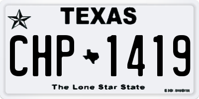 TX license plate CHP1419
