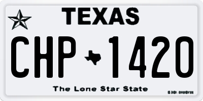 TX license plate CHP1420