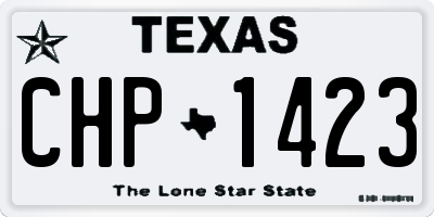 TX license plate CHP1423