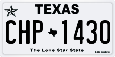 TX license plate CHP1430