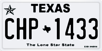 TX license plate CHP1433
