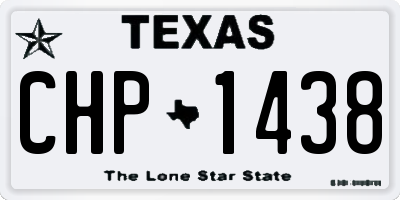 TX license plate CHP1438
