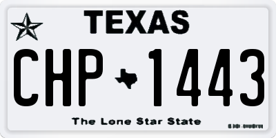 TX license plate CHP1443