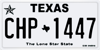 TX license plate CHP1447