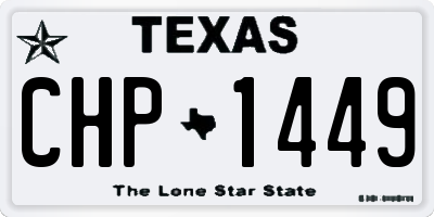 TX license plate CHP1449