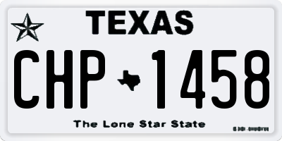 TX license plate CHP1458
