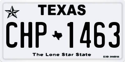 TX license plate CHP1463
