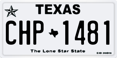 TX license plate CHP1481