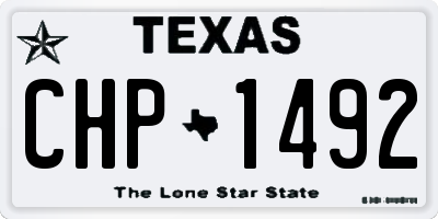TX license plate CHP1492