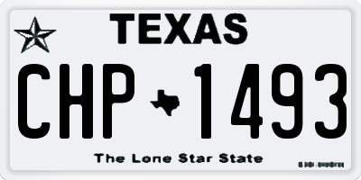 TX license plate CHP1493