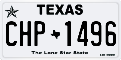 TX license plate CHP1496