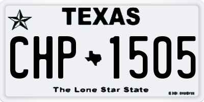 TX license plate CHP1505