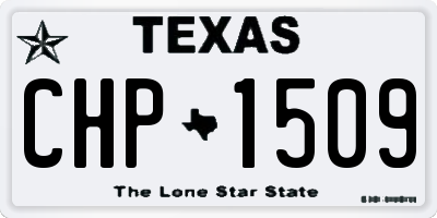 TX license plate CHP1509